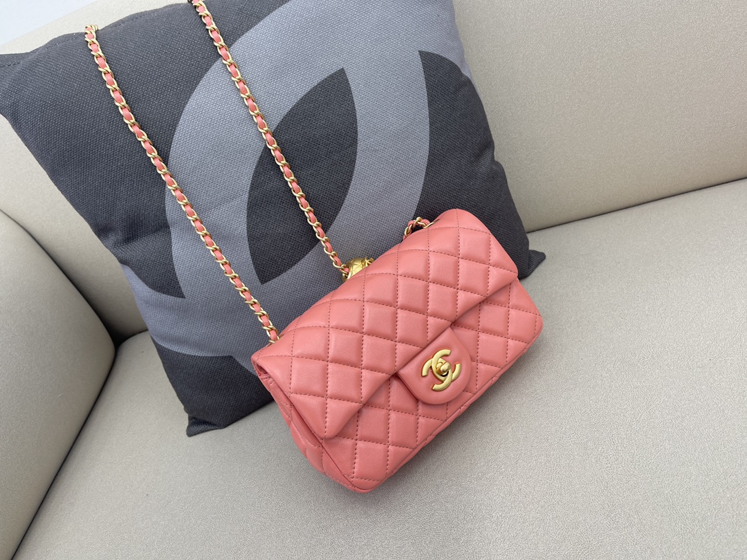 Small Classic Flap Lambskin Bag AS1787 Pink